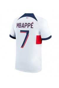 Paris Saint-Germain Kylian Mbappe #7 Jalkapallovaatteet Vieraspaita 2023-24 Lyhythihainen